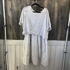 3 stars white cotton layered dress size S